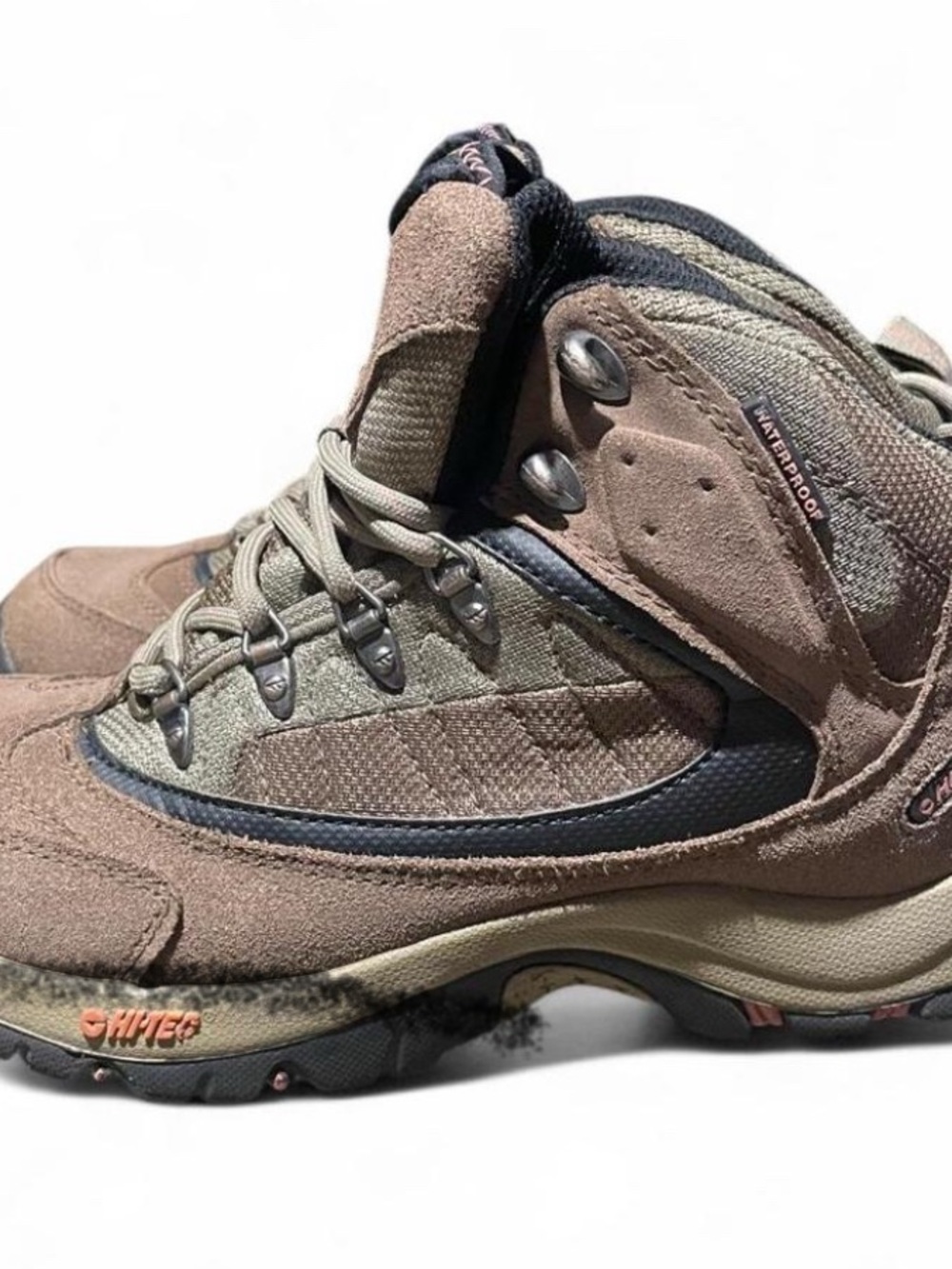 Hi-Tec Brown and Olive Waterproof Hiking Boots